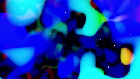 Abstract cosmic background. Nebula motion graphic, camera fly in space. Modern motion design vj loop, flying through art space or cloud like nebula, rainbow gradient color.
