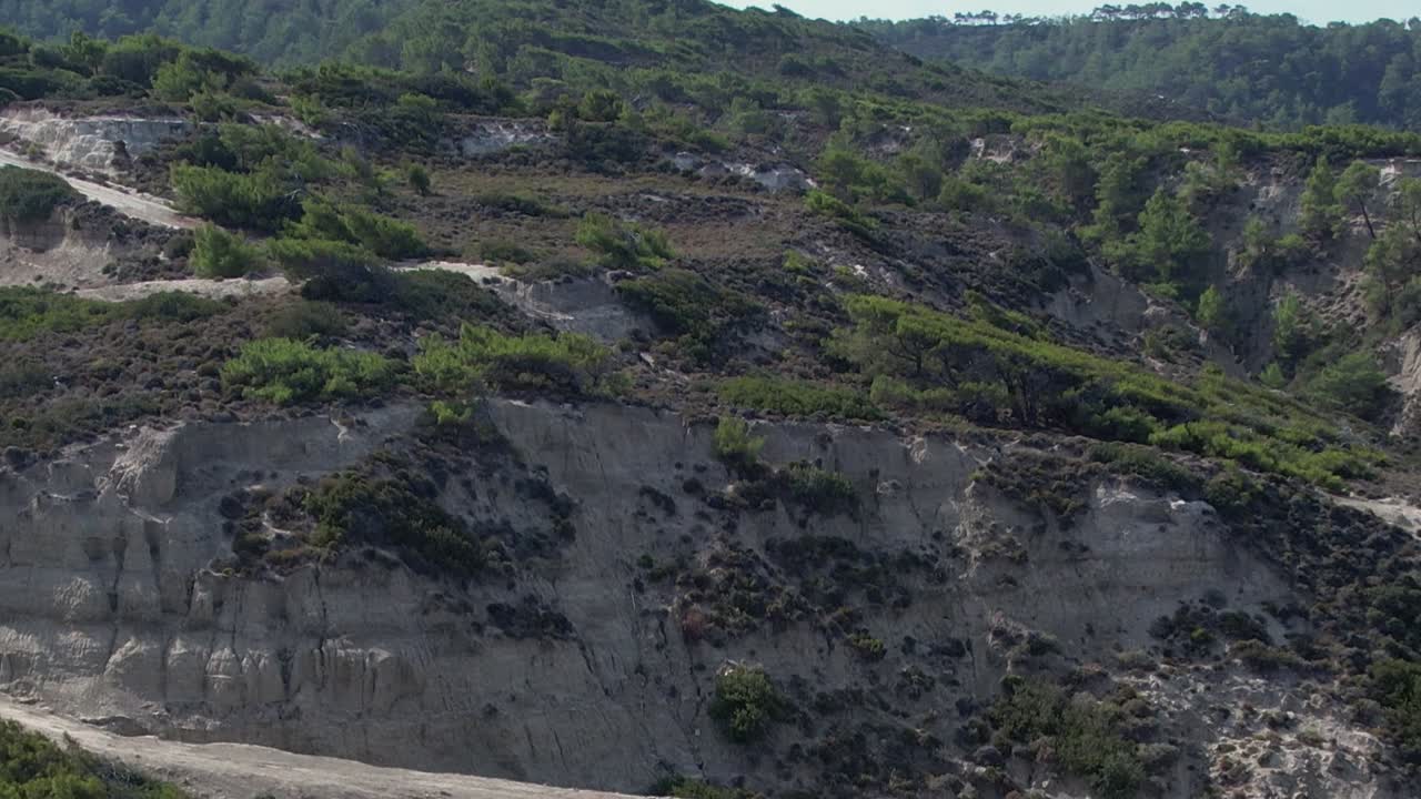 Majestic aerial view of rocky terrain and greenery in Greece