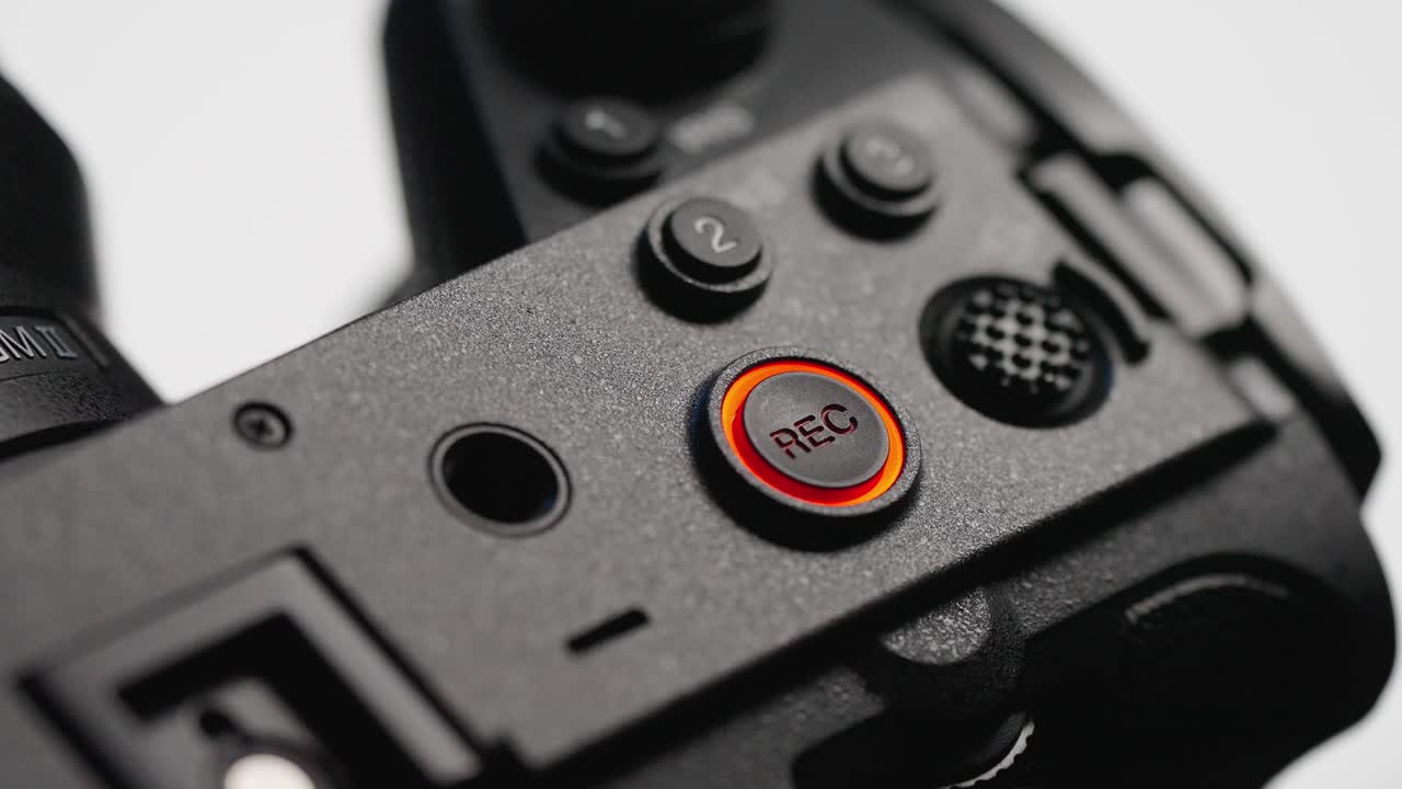 Top view of the Sony FX3 showing the record light illuminated, highlighting its importance during video recording sessions