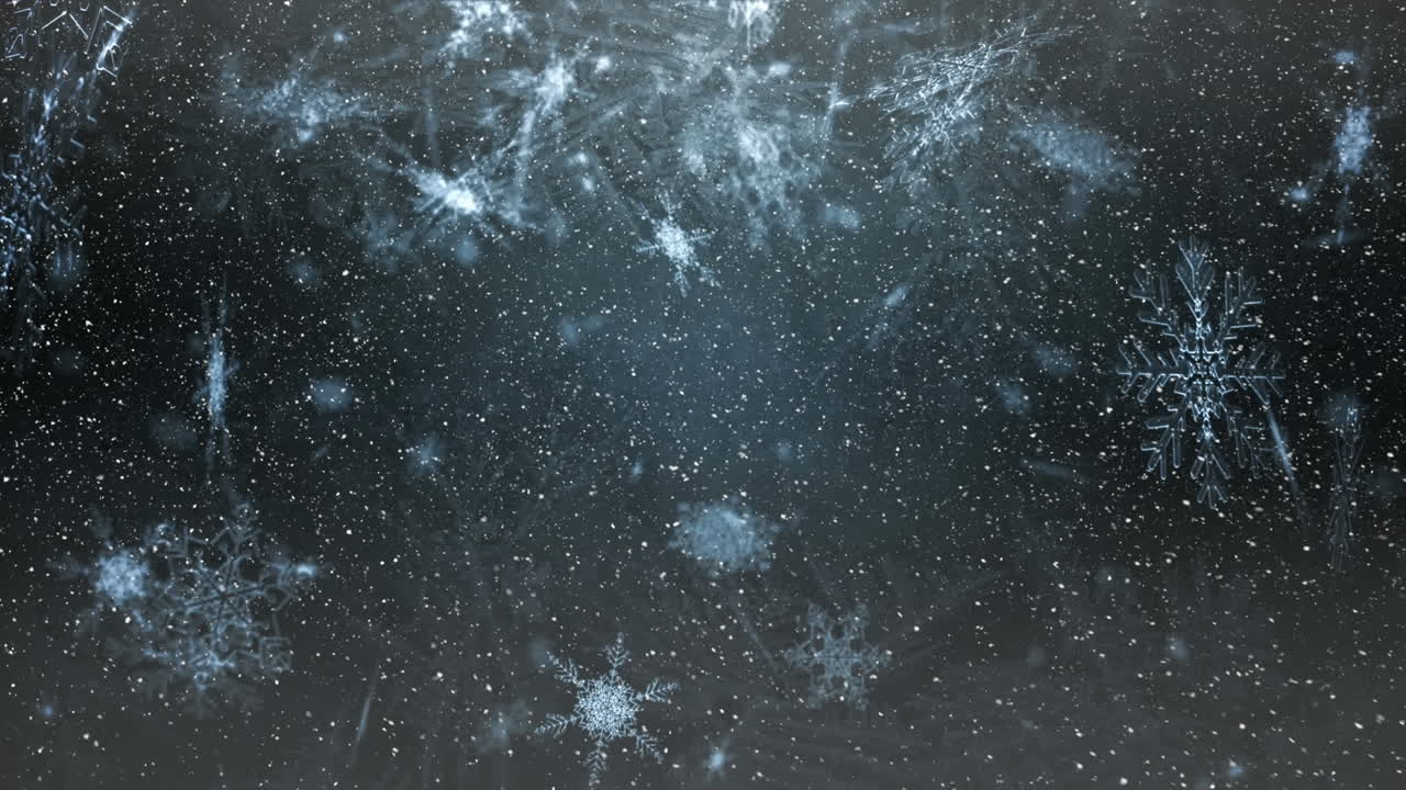animazione di neve che cade e luci brillanti su sfondo grigio