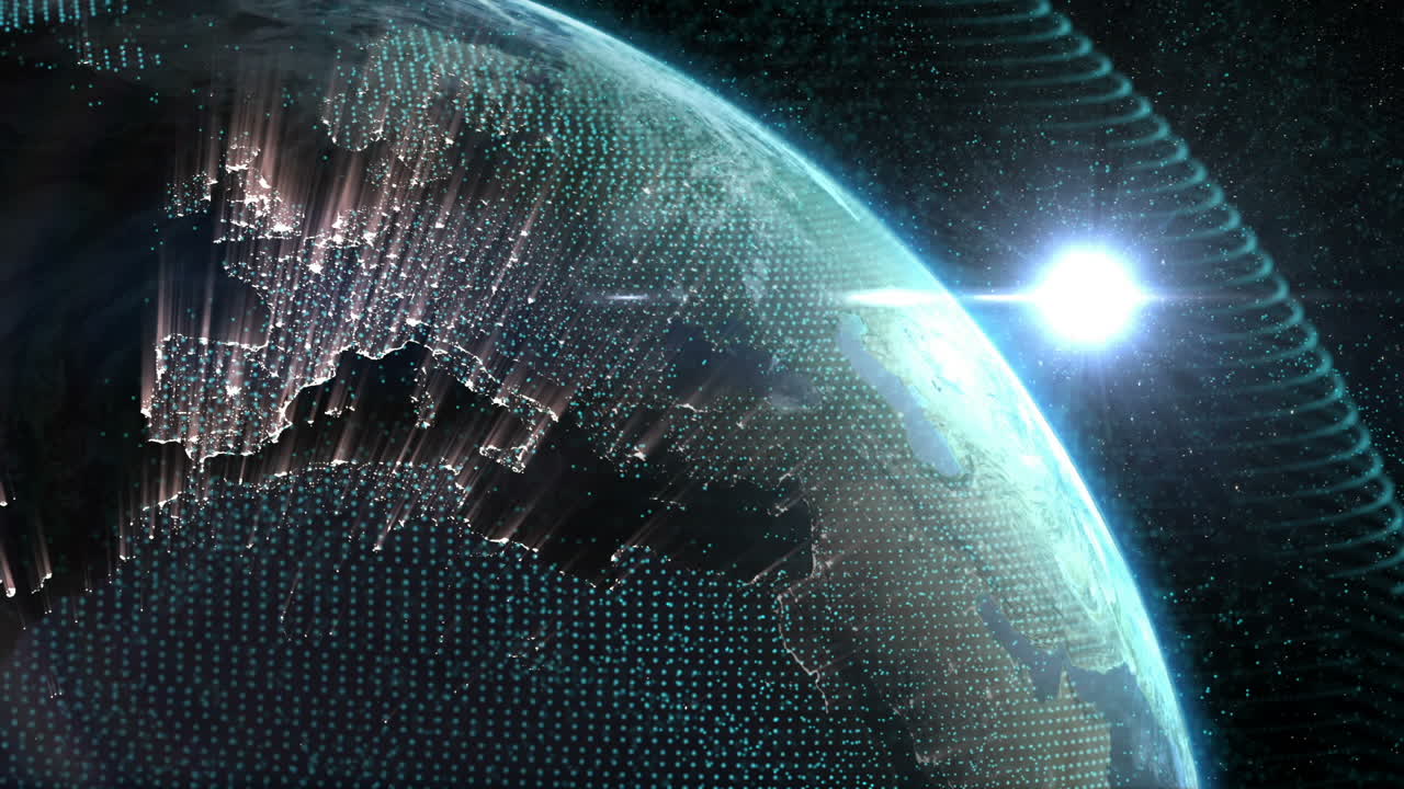 Close up of the Earth turning on itself