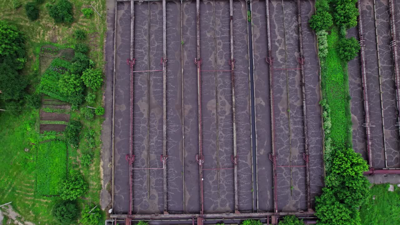 폐수 처리 공장 의 공중 사진