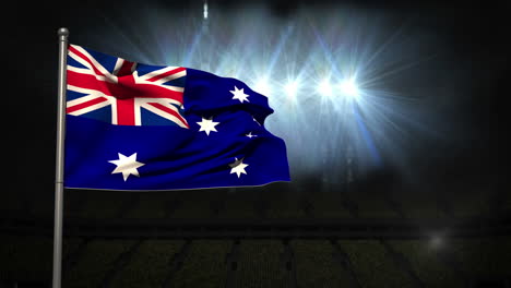 australia national flag waving on flagpole