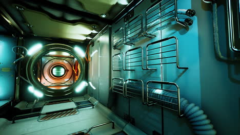 interior of futuristic internation space station