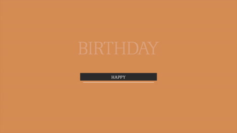animation intro text happy birthday on brown fashion and minimalism background