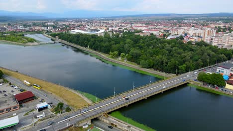 aerial drone footage of a romanian city – târgu jiu