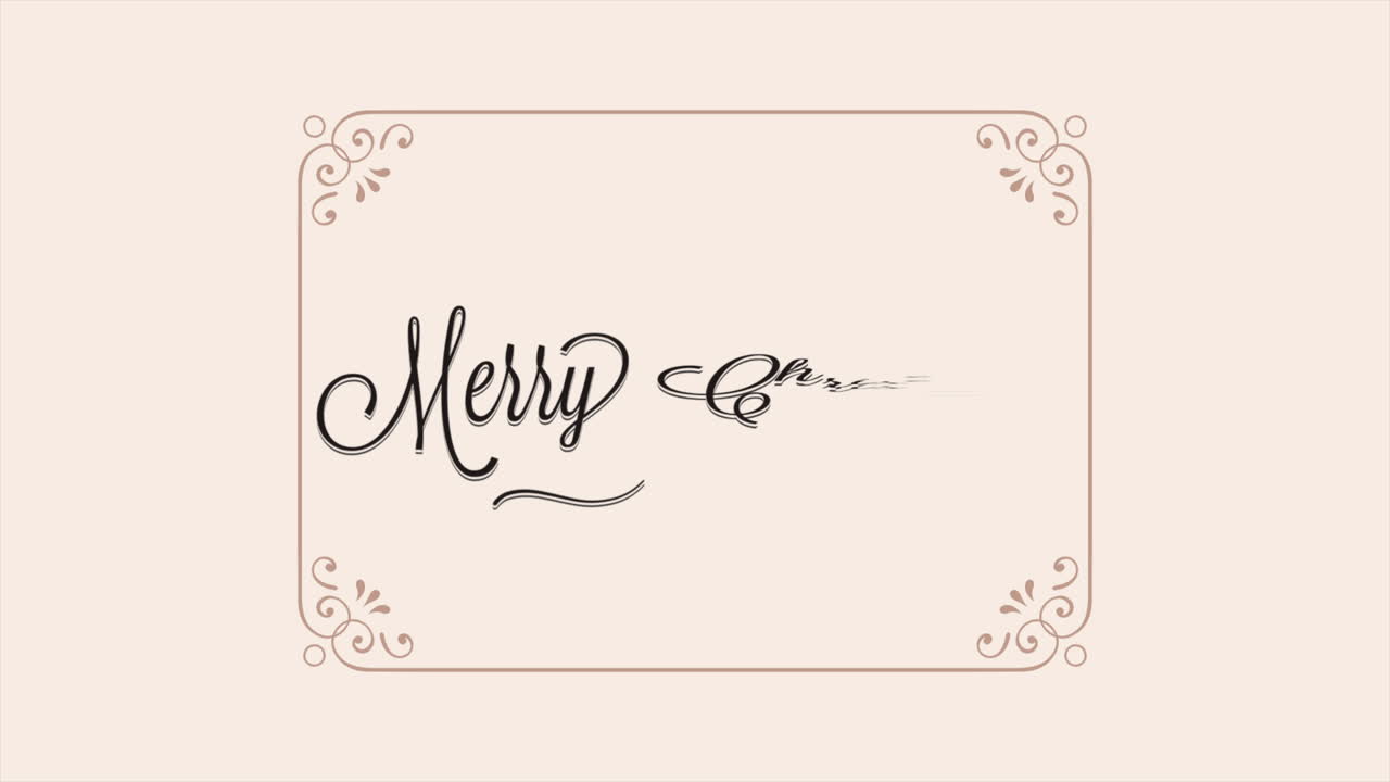 갈색 배경에 레트로 프레임으로 메리 크리스마스