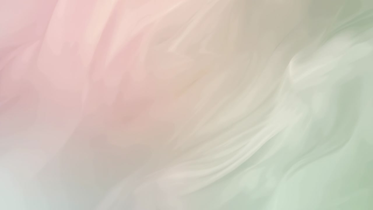 Flowing abstract pastel swirl texture drifting across frame as play starts, showing fabric streaks