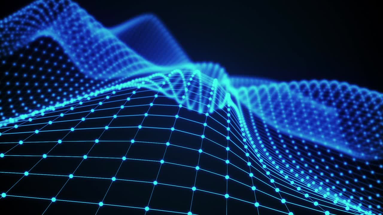 Abstract Blue Wireframe Grid