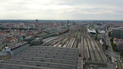 drone flying away from munich central station