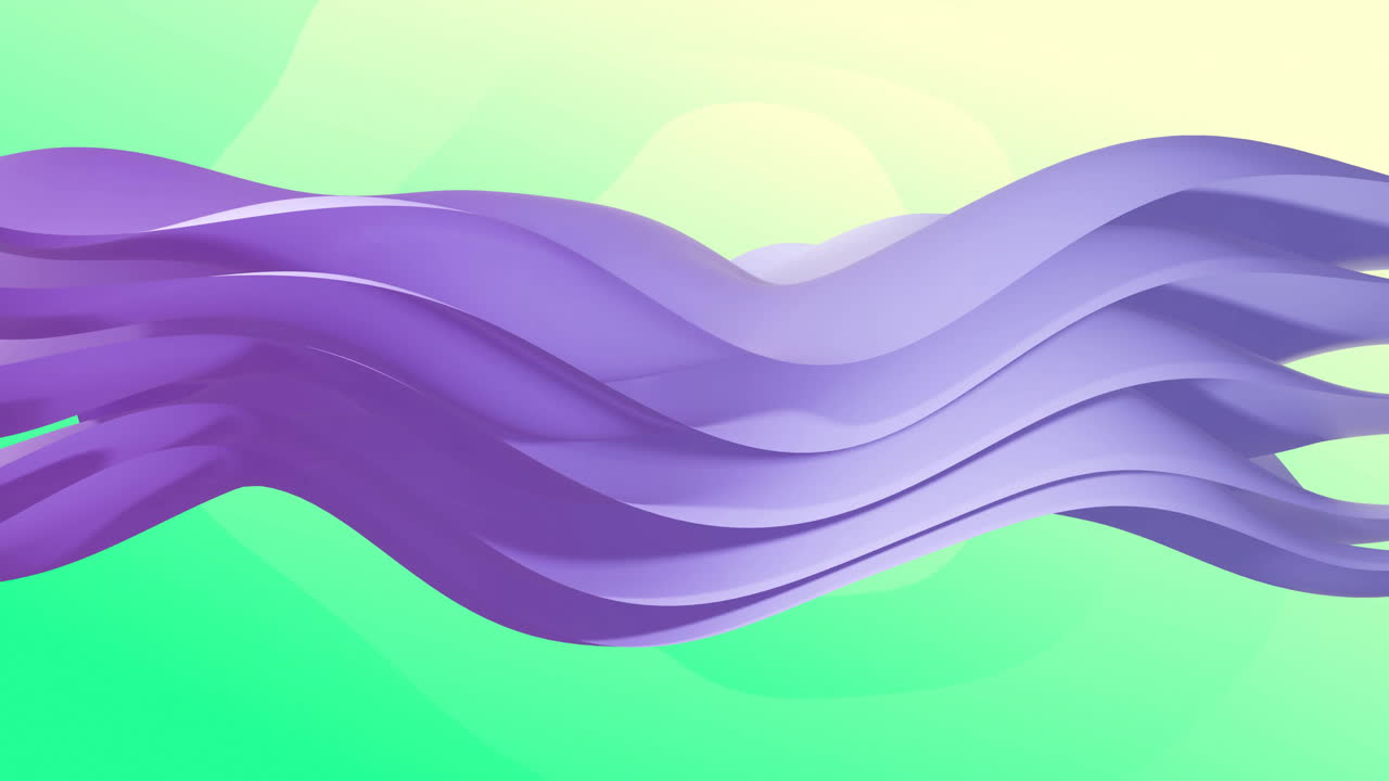 Animation of waving layers moving over multi coloured background