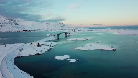 bridge over frozen sea water