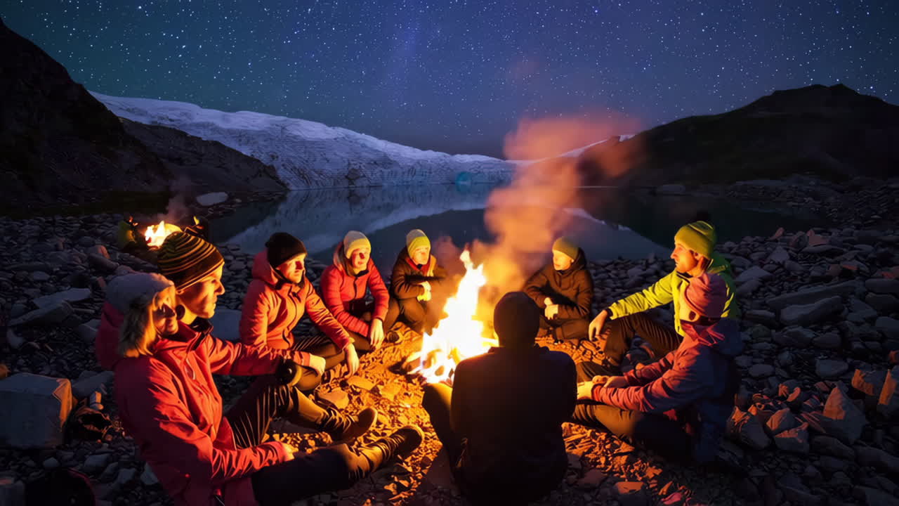 Nighttime Camp by Glacier Lake