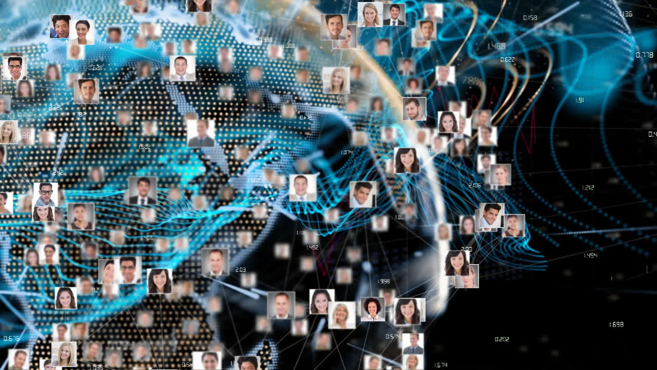 animación de personas iconos en todo el mundo