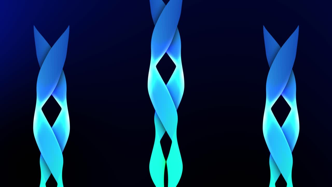 3D twirling ribbon animation with a dark dynamic background and hypnotic abstract design smooth motion graphics flowing movement visual effects vibrant patterns art colours blue cyan aqua