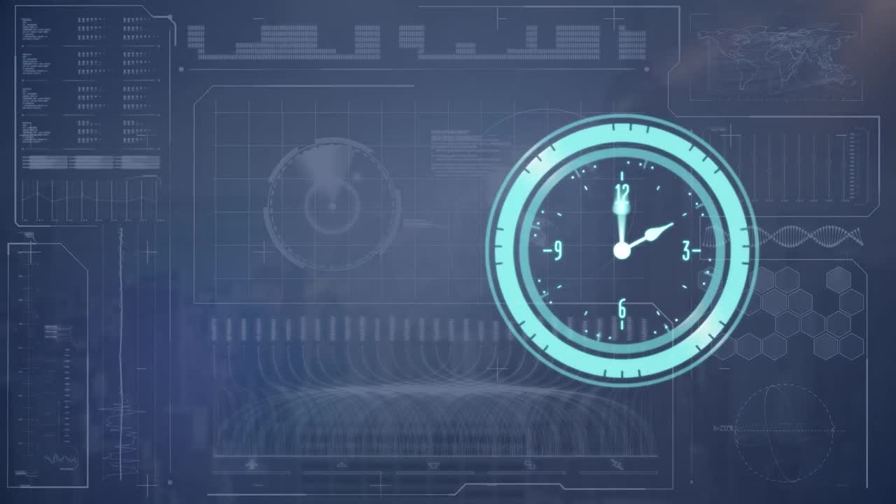 Animation of scan scoping and data processing over navy background
