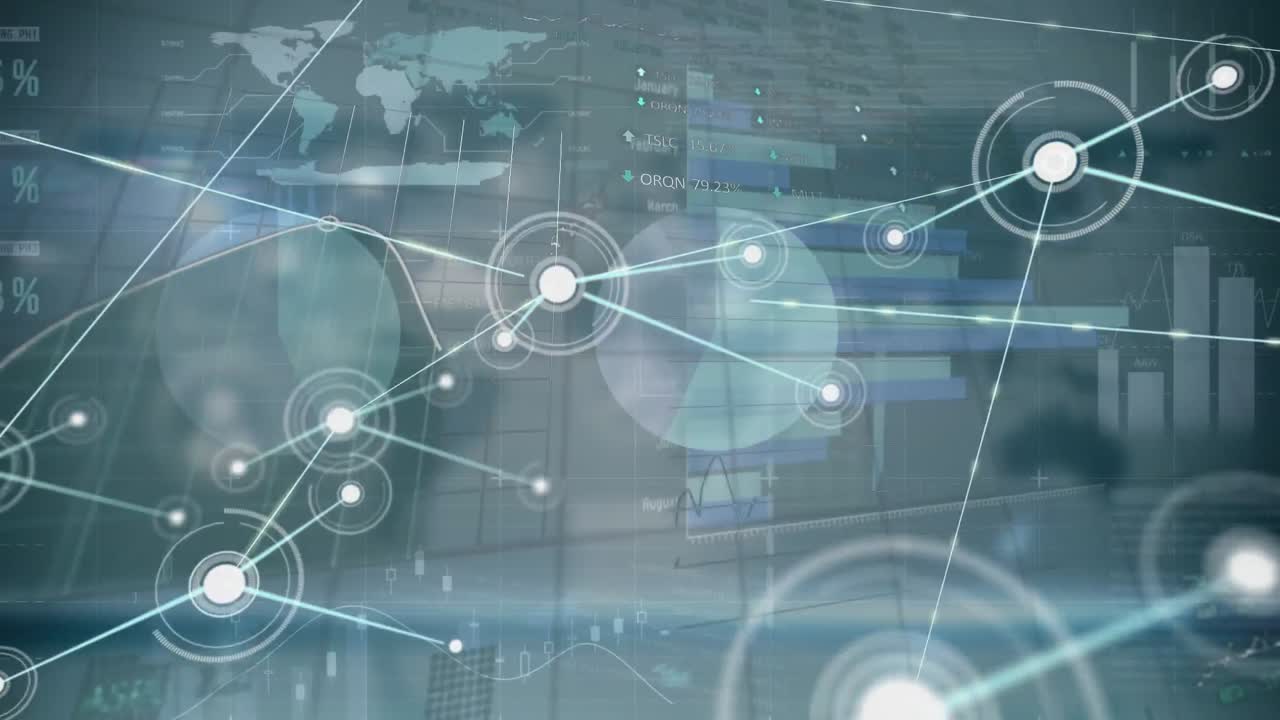 데이터 프로세싱을 통한 연결 네트워크의 애니메이션