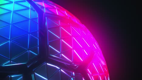 mesh neon sphere in cracks
