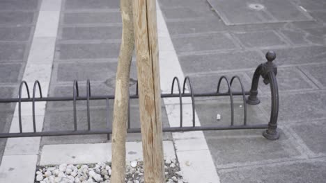 ground empty rack for parking bicycles