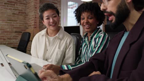 Team collaborating in an office