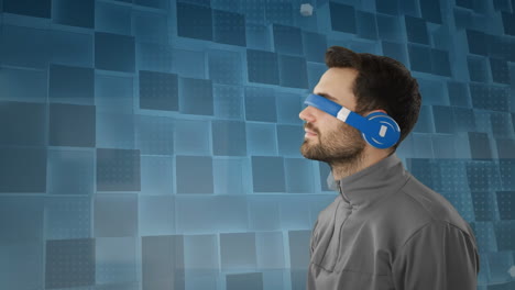 Man wearing virtual goggles