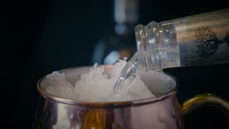 bartender preparing a cocktail . close up