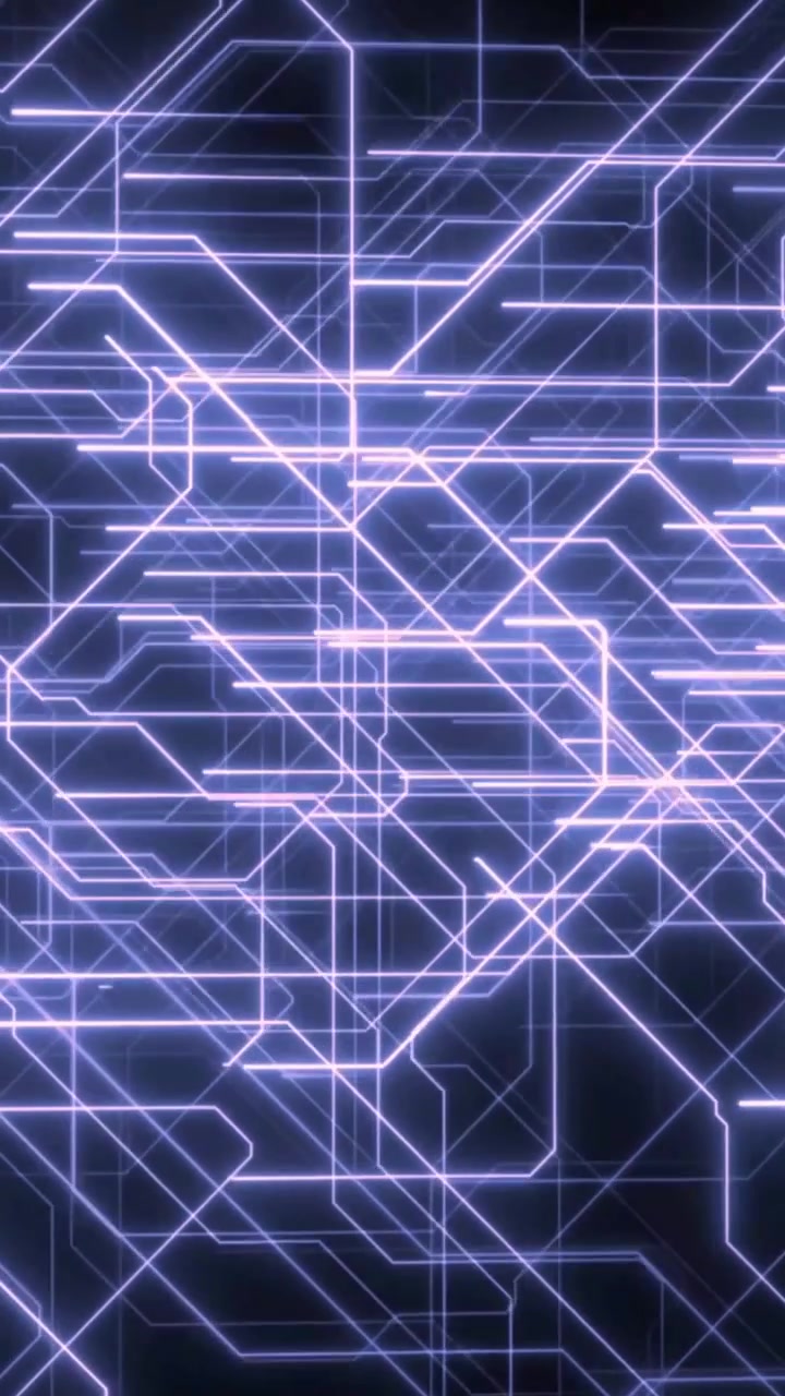 Dynamic Animated Grid of Glowing Blue Technology Lines
