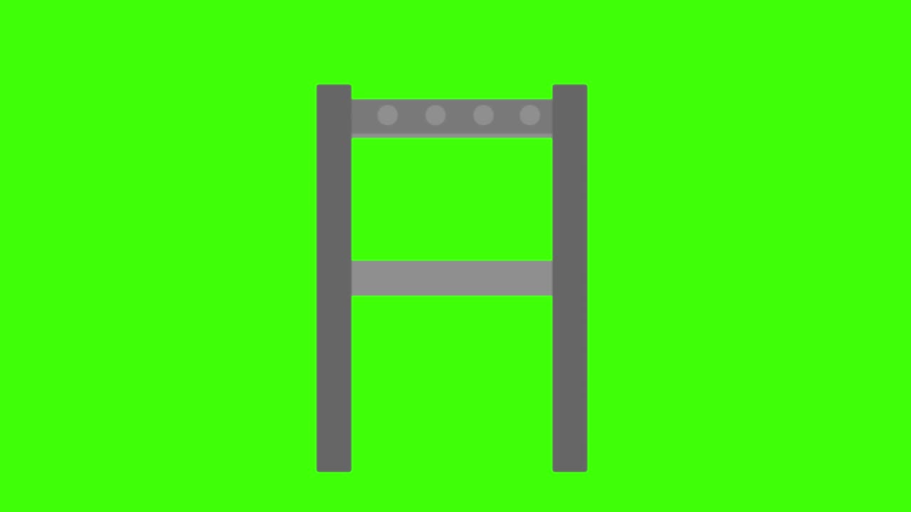 Icon of a fence for construction on a green screen in 4K