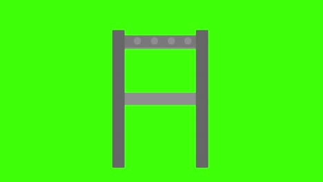 icon of a fence for construction on a green screen in 4k