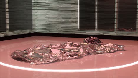 exhibición de automóviles futuristas en una sala de exposiciones moderna con diseño de cristal líquido