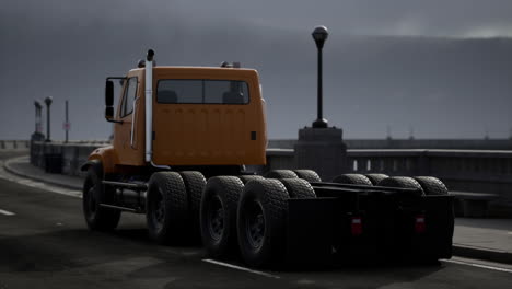 big lorry truck on the bridge