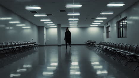 empty waiting area with person