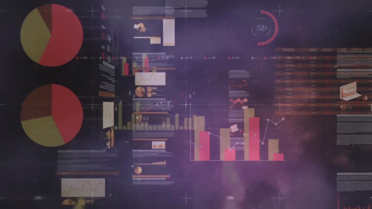 animación del procesamiento de estadísticas sobre nubes y cielo