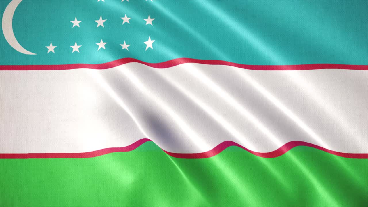 реалистичный размахивающий флагом узбекистана, флаг фоновой анимации