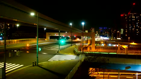 night lapse 4k in front of ariake station slow shutter