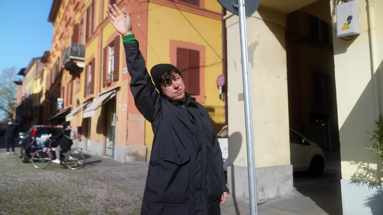 Person in a city street