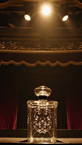 perfume bottle showcase on stage