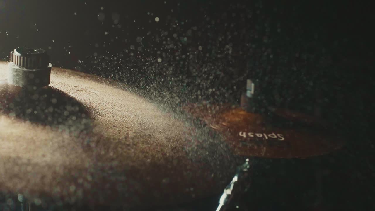 Close-up of splashing cymbal
