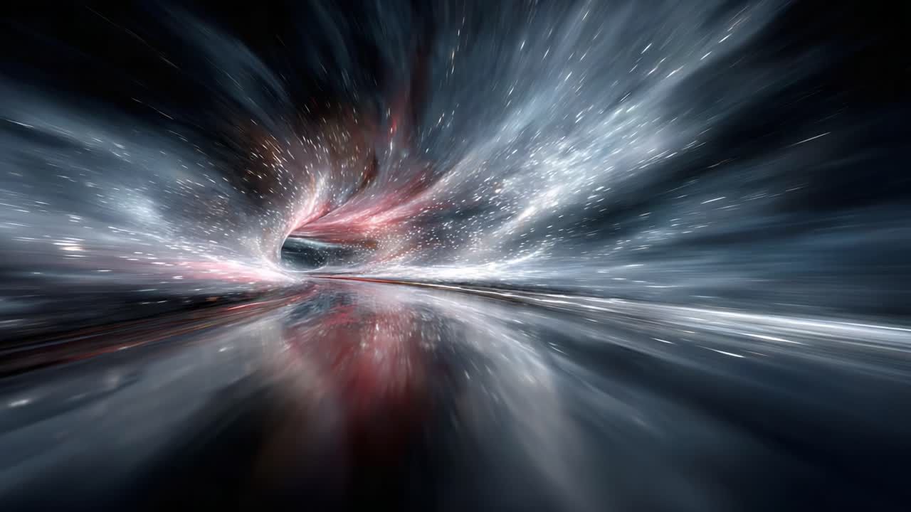 An awe-inspiring cosmic journey through a vibrant and dynamic tunnel of swirling galaxies, showcasing a mesmerizing flux of colors and ethereal light in a vast universe