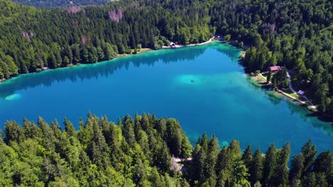 Lake-Lago-di-Fusine-Superiore-Italy-Alps.-Aerial-FPV-drone-flights.