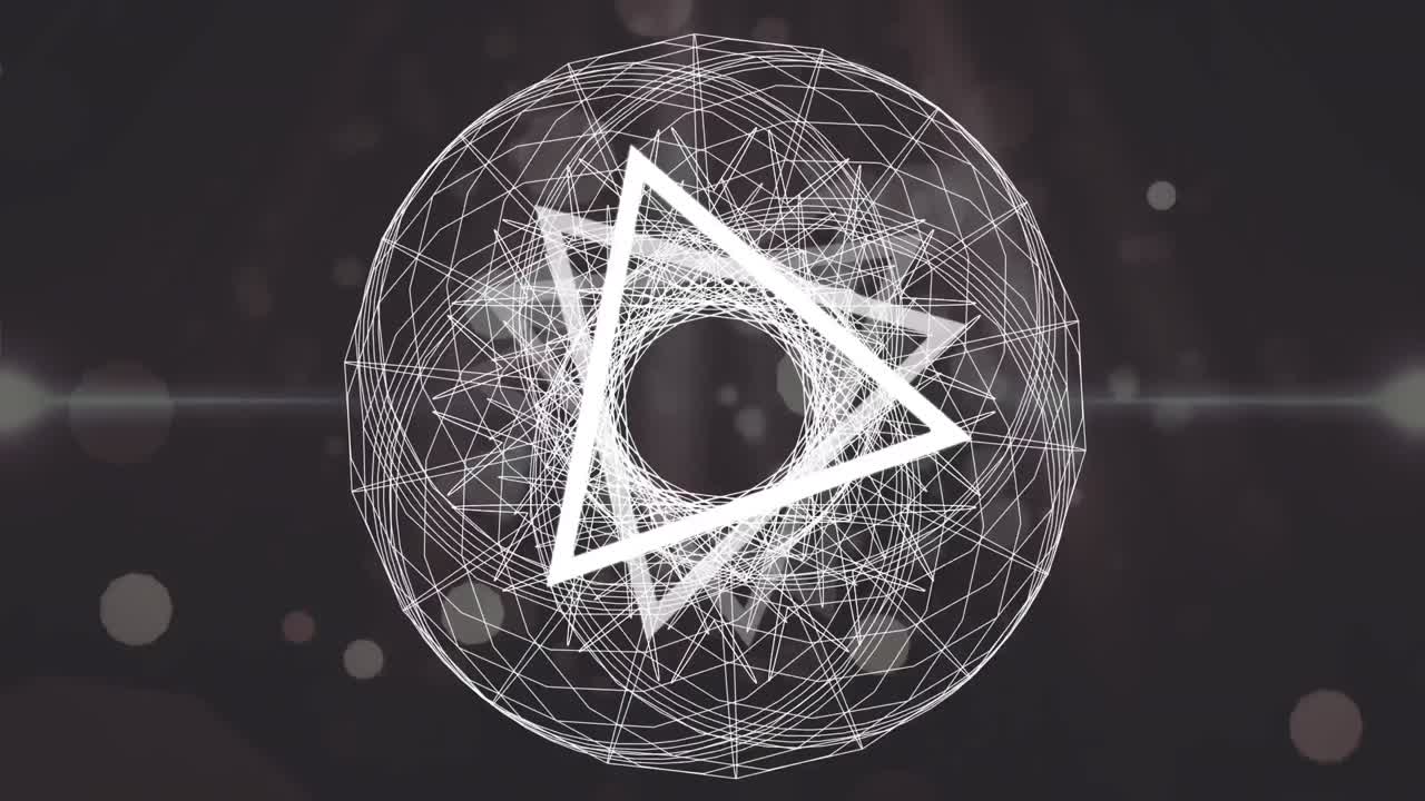 회전하는 삼각형의 미래형 애니메이션