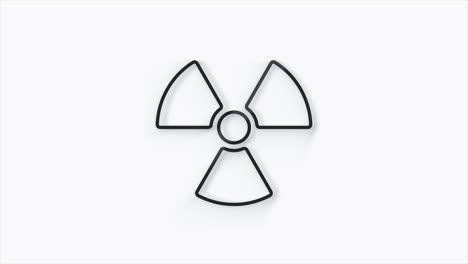 animación de video de símbolo radioactivo en 3d. bucle sin costuras.