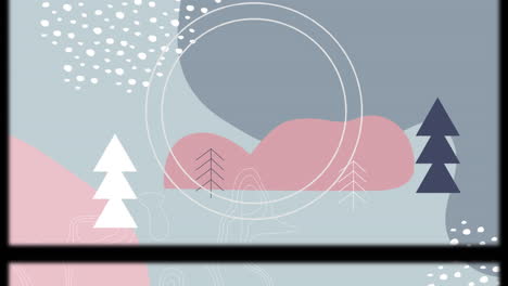 animación del patrón de navidad sobre un fondo pastel