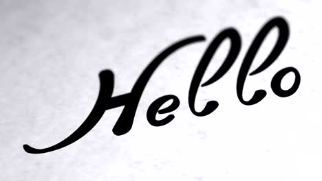 "hello" on the page. looping footage has 4k resolution.