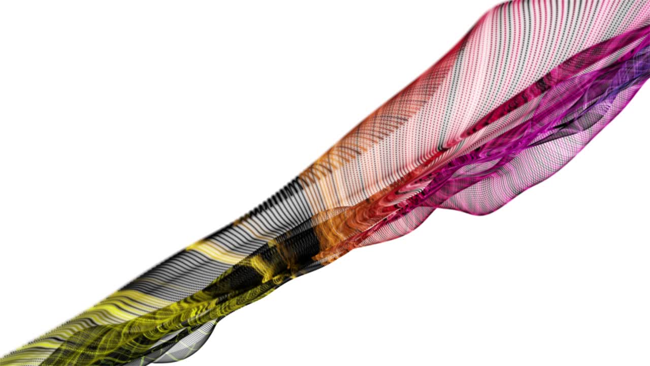 Fantastic animation with particle wave object in slow motion, 4096x2304 loop 4K