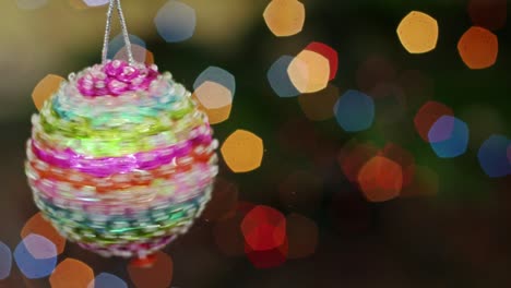 colorful ball rotate at bokeh. title area