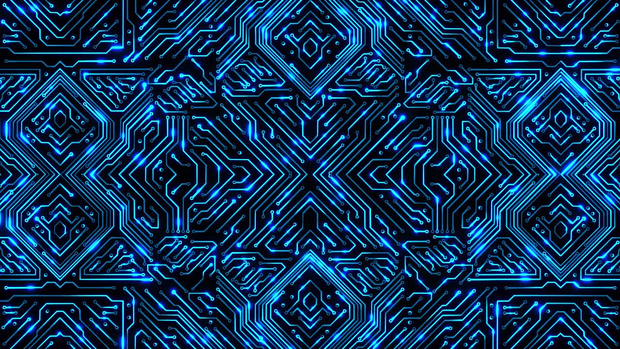 Glowing Circuit Board Pattern