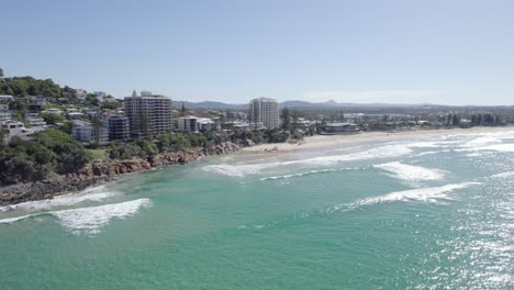 Idyllic-Coolum-Beach-In-Queensland,-Australia---aerial-shot