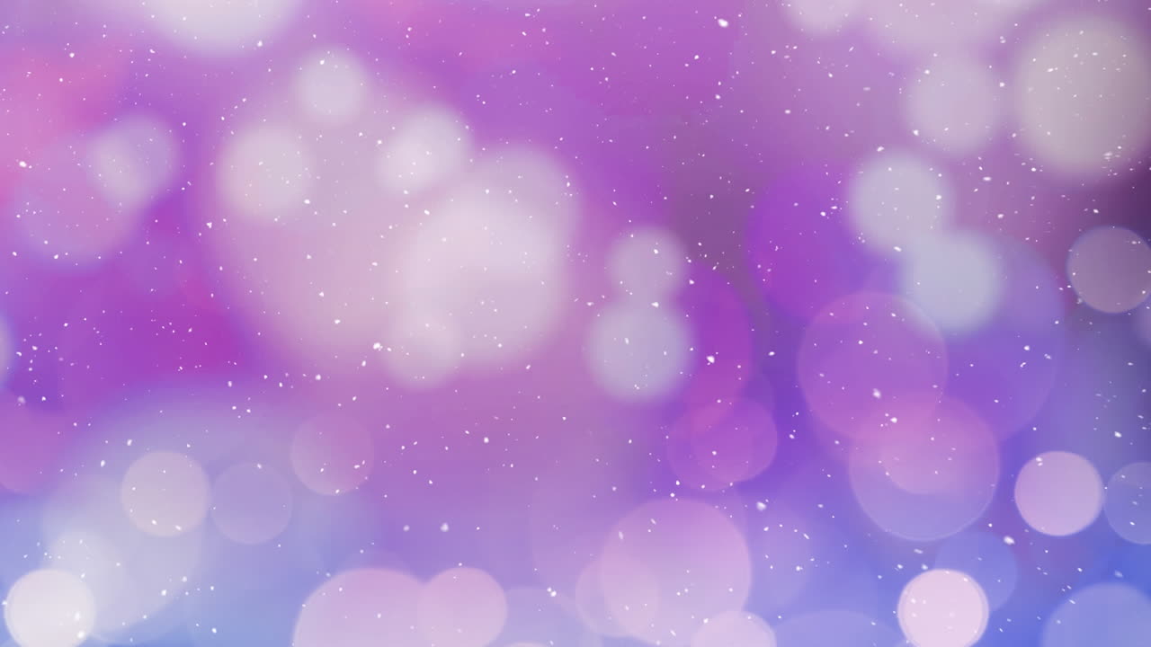 nieve cayendo con círculos de navidad de luz bokeh
