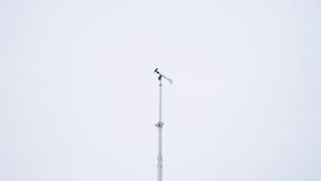 Windfahne-Vom-Wind-Gegen-Dramatischen-Himmel-Geblasen